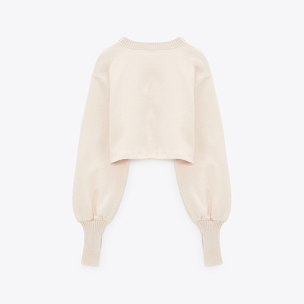 ZARA COMBINATION SWEATSHIRT ECRU - REF. 5644/319